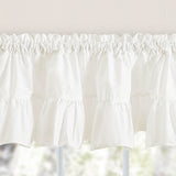 Ellis Curtain 65% Polyester 35% Cotton Classic Wide Solid Color Perma Press Ruffled Window Valance 84" x 11" Natural