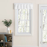 Ellis Curtain 65% Polyester 35% Cotton Classic Wide Solid Color Perma Press Ruffled Window Valance 84" x 11" White