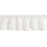 Ellis Curtain 65% Polyester 35% Cotton Classic Wide Solid Color Perma Press Ruffled Window Valance 84" x 11" White