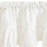 Ellis Curtain 65% Polyester 35% Cotton Classic Wide Solid Color Perma Press Ruffled Window Valance 84" x 11" White