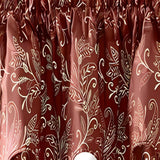 Ellis Curtain Lexington Leaf Pattern on Colored Ground Scallop Valance 58"x15" Brick