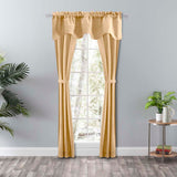 Ellis Curtain Lisa Solid Color Poly Cotton Duck Fabric Tailored Panel Pair with Ties Butter