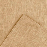 Ellis Curtain Lisa Solid Color Poly Cotton Duck Fabric Tailored Panel Pair with Ties Butter