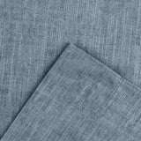 Ellis Curtain Lisa Solid Poly Cotton Duck Fabric Tailored Panel Pair with Ties Dusty Blue