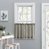 Ellis Stacey Solid Color Window 1.5" Rod Pocket High Quality Fabric Tailored Tier Pair Grey