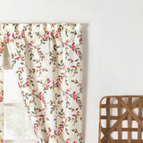 Ellis Vintage Stylish Medium Scale Printed Vine Pattern 1.5" Rod Pocket Tailored Pair for Windows with Ties 56"x63" Pecan