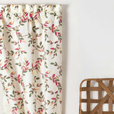 Ellis Vintage Stylish Medium Scale Printed Vine Pattern 1.5" Rod Pocket Tailored Pair for Windows with Ties 56"x63" Pecan