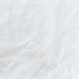 Ellis Eva Candlewick Floral High Quality Embroidery Tailored Panel Pair 3" Rod Pocket White