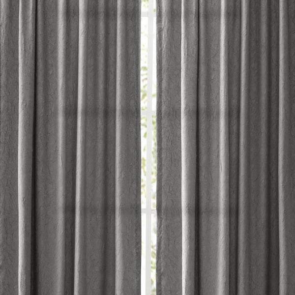 Ellis Curtain Portland Crushed Taffeta Rod Pocket Tailored Panel - Grey