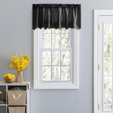 Ellis Curtain Portland Crushed Taffeta Rod Pocket Valance - 48x15", Black