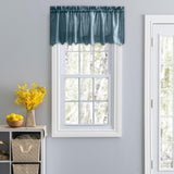 Ellis Curtain Portland Crushed Taffeta Rod Pocket Valance - 48x15", Blue