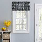 Ellis Curtain Athena Crushed Taffeta Rod Pocket Valance - 48x15", Black