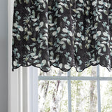 Ellis Curtain Athena Crushed Taffeta Rod Pocket Valance - 48x15", Black