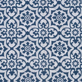 Ellis Athens Printed Tile Design on Navy Ground 3" Rod Pocket High Quality Tailored Pairs Navy