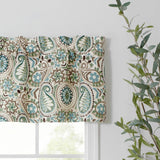 Ellis Curtain Paisley Prism Tailored 3" Rod Pocket Valances for Windows 50" x 15" Latte