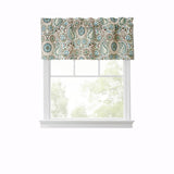 Ellis Curtain Paisley Prism Tailored 3" Rod Pocket Valances for Windows 50" x 15" Latte