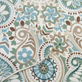 ELLIS 100% Cotton Paisley Prism Poly Filled Comforter Set With 2 Shams Queen 92" x 96" Latte