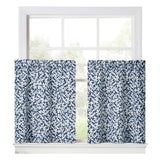 Ellis Curtain Sea Tumble Window Treatment 1.5" Rod Pocket 100% Cotton Curtain Tiers Navy
