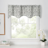 Ellis Curtain Sea Tumble 3" Rod Pocket 100% Cotton Machine Wash and Dry Scallop Valance Lined 50" x 16" Grey
