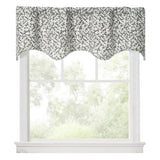 Ellis Curtain Sea Tumble 3" Rod Pocket 100% Cotton Machine Wash and Dry Scallop Valance Lined 50" x 16" Grey