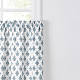 Ellis Curtain Manchester Window Treatment 1.5" Rod Pocket 100% Cotton Curtain Tiers Blue