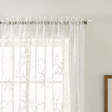 Ellis Curtain Brewster 100% Polyester Embroidered Sheer Rod Pocket Curtain Panel White
