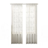 Ellis Curtain Brewster 100% Polyester Embroidered Sheer Rod Pocket Curtain Panel White