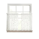 Ellis Curtain Chatham 100% Polyester Embroidered Sheer Rod Pocket Tiers White