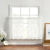 Ellis Curtain Chatham 100% Polyester Embroidered Sheer Rod Pocket Tiers White