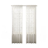 Ellis Curtain Chatham 100% Polyester Embroidered Sheer Rod Pocket Curtain Panel White