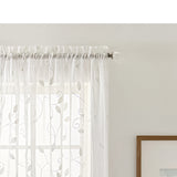 Ellis Curtain Chatham 100% Polyester Embroidered Sheer Rod Pocket Curtain Panel White