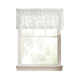 Ellis Curtain Chatham 100% Polyester Tailored Embroidered Sheer Rod Pocket Valances 70" x 15" White