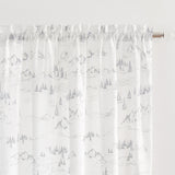 Ellis Curtain Mountain Vista 100% Polyester Tailored Rod Pocket Curtain Panels Grey