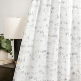 Ellis Curtain Mountain Vista 100% Polyester Tailored Rod Pocket Curtain Panels Grey