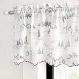 Ellis Curtain Mountain Vista 100% Polyester Rod Pocket Valance 48" x 15" Grey