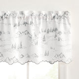 Ellis Curtain Mountain Vista 100% Polyester Rod Pocket Valance 48" x 15" Grey