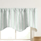 Ellis Curtain Saratoga Stripe 100% Cotton Scallop Poly-Cotton Lined Rod Pocket Valance 50" x 16" Green