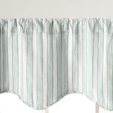 Ellis Curtain Saratoga Stripe 100% Cotton Scallop Poly-Cotton Lined Rod Pocket Valance 50" x 16" Green