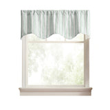 Ellis Curtain Saratoga Stripe 100% Cotton Scallop Poly-Cotton Lined Rod Pocket Valance 50" x 16" Green