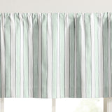 Ellis Curtain Saratoga Stripe 100% Cotton Tailored Rod Pocket Valance 50" x 16" Green