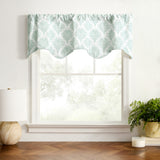 Ellis Curtain Palmetto 100% Cotton Scallop Poly-Cotton Lined Rod Pocket Valance 50" x 16" Green