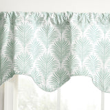 Ellis Curtain Palmetto 100% Cotton Scallop Poly-Cotton Lined Rod Pocket Valance 50" x 16" Green