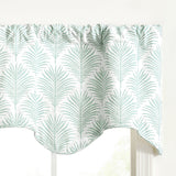 Ellis Curtain Palmetto 100% Cotton Scallop Poly-Cotton Lined Rod Pocket Valance 50" x 16" Green