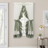 Ellis Curtain Madelyn Ruffled Victorian Priscillas 1.5" Rod Pocket Curtain Panel Sage