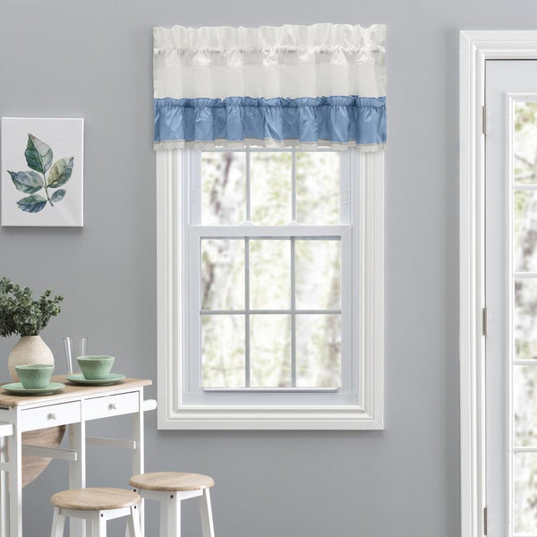 Ellis Curtain Madelyn Ruffled Victorian 1.5" Rod Pocket Valances for Windows 60