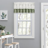 Ellis Curtain Madelyn Ruffled Victorian 1.5" Rod Pocket Valances for Windows 60" x 16" Sage