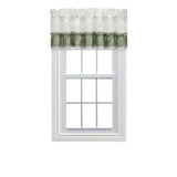 Ellis Curtain Madelyn Ruffled Victorian 1.5" Rod Pocket Valances for Windows 60" x 16" Sage