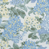 Ellis Hydrangea Classic Pattern Printed 1.5" Rod Pocket Window Tailored Tiers Blue