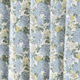 Ellis Hydrangea Classic Pattern Printed High Quality Piped Edge Button Holes Shower Curtain 72"x72" Blue