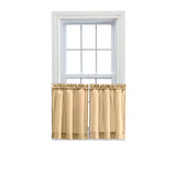 Ellis Stacey Solid Color Window 1.5" Rod Pocket High Quality Fabric Tailored Tier Pair Almond